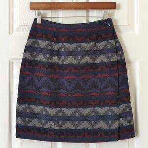 New York Clothing Co. 80's Vintage Union Made Aztec Wool Blend Mini Wrap Skirt 4